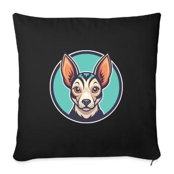 Péruvien Inca Orchidée Chien Race Dessin Animé Kawaii Pet - Housse de coussin décorative 45 x 45 cm - noir - Devant