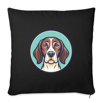 Portuguese Pointer Dog Breed Cartoon Kawaii - Sofa pillowcase 17,3'' x 17,3'' (45 x 45 cm) - black - Front