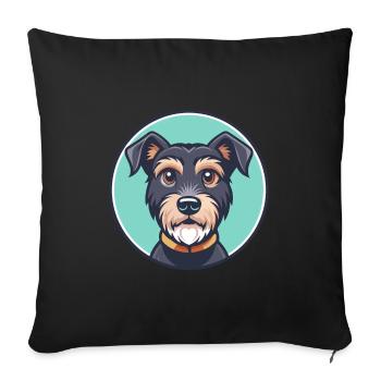 Patterdale Terrier Dog Breed Cartoon Kawaii - Sofa pillowcase 17,3'' x 17,3'' (45 x 45 cm) - black - Front