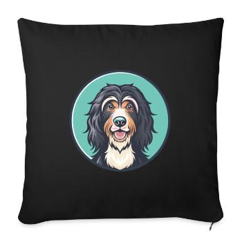 Chien de berger portugais Race de chien Dessin animé drôle Kawaii - Housse de coussin décorative 45 x 45 cm - noir - Devant