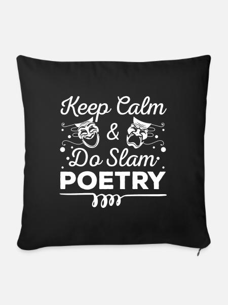 Poésie Auteur Littérature - Housse de coussin décorative 45 x 45 cm - noir