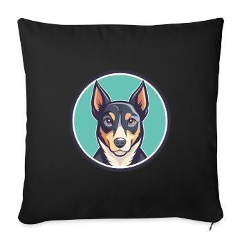 Rastreador Brasileiro Chien Race Dessin animé Kawaii Pet - Housse de coussin décorative 45 x 45 cm - noir - Devant