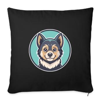 Russian Toy Dog Breed Funny Cartoon Kawaii Clipart - Sofa pillowcase 17,3'' x 17,3'' (45 x 45 cm) - black - Front