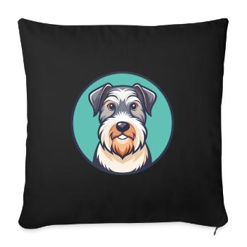 Sealyham Terrier Chien Race Dessin animé Kawaii Clipart - Housse de coussin décorative 45 x 45 cm - noir - Devant