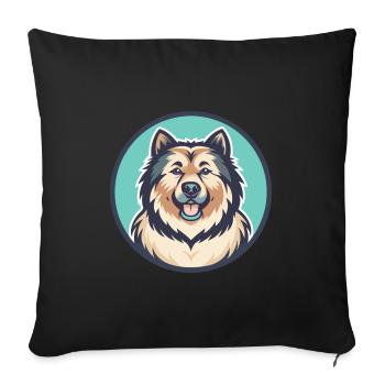 Sarplaninac Dog Breed Funny Cartoon Kawaii Clipart - Sofa pillowcase 17,3'' x 17,3'' (45 x 45 cm) - black - Front