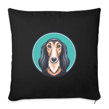 Saluki Dog Breed Cartoon Kawaii Clipart Animal Pet - Sofa pillowcase 17,3'' x 17,3'' (45 x 45 cm) - black - Front