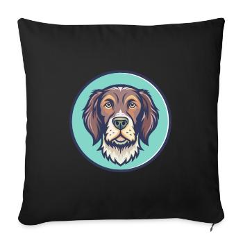 Slovaque Pointer à poil dur Chien race Dessin animé Animal de compagnie - Housse de coussin décorative 45 x 45 cm - noir - Devant