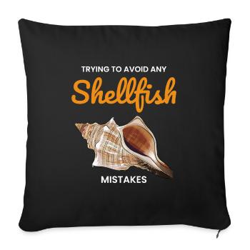 Conch Seashells Collector Beachcomber Shellfish - Sofa pillowcase 17,3'' x 17,3'' (45 x 45 cm) - black - Front