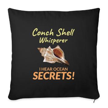 Conch Seashells Collector Beachcomber Sea Shell - Sofa pillowcase 17,3'' x 17,3'' (45 x 45 cm) - black - Front