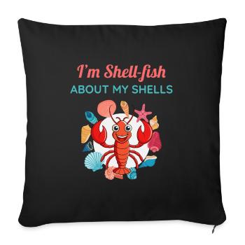 Seashells Collector Beachcomber Sea Shell Ocean - Sofa pillowcase 17,3'' x 17,3'' (45 x 45 cm) - black - Front