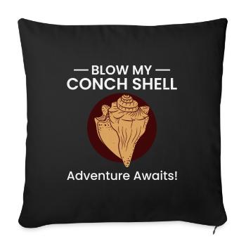 Conch Seashells Collector Beachcomber Sea Shell - Sofa pillowcase 17,3'' x 17,3'' (45 x 45 cm) - black - Front
