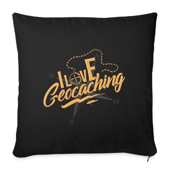Géocaching - Housse de coussin décorative 45 x 45 cm - noir - Devant
