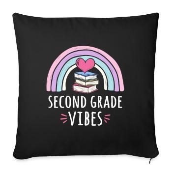 Vibrations de seconde classe - Housse de coussin décorative 45 x 45 cm - noir - Devant