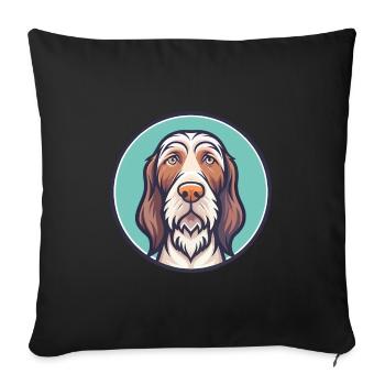 Spinone Italiano Dog Breed Cartoon Kawaii Clipart - Sofa pillowcase 17,3'' x 17,3'' (45 x 45 cm) - black - Front