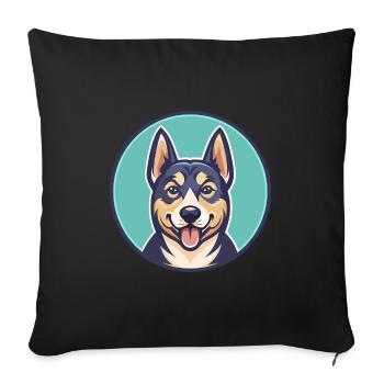 Stichelhaar Dog Breed Funny Cartoon Kawaii Clipart - Sofa pillowcase 17,3'' x 17,3'' (45 x 45 cm) - black - Front