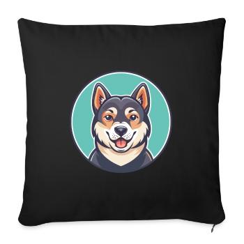 Taigan Dog Breed Cartoon Kawaii Clipart Animal Pet - Sofa pillowcase 17,3'' x 17,3'' (45 x 45 cm) - black - Front