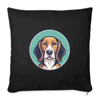 West Country Harrier Dog Breed Cartoon Kawaii Pet - Sofa pillowcase 17,3'' x 17,3'' (45 x 45 cm) - black - Front