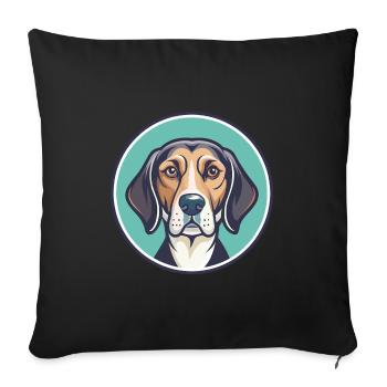 St Hubert Jura Hound Hund Rasse Karikatur Kawaii Haustier - Sofakissenbezug 45 x 45 cm - Schwarz - Vorne