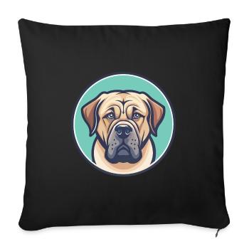 Spanish Mastiff Dog Breed Cartoon Kawaii Clipart - Sofa pillowcase 17,3'' x 17,3'' (45 x 45 cm) - black - Front