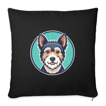 Teddy Roosevelt Terrier Dog Breed Cartoon Kawaii - Sofa pillowcase 17,3'' x 17,3'' (45 x 45 cm) - black - Front