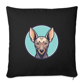 Xoloitzcuintle Hunderasse Cartoon Kawaii Clipart - Sofakissenbezug 45 x 45 cm - Schwarz - Vorne
