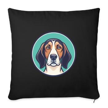 Treeing Walker Coonhound Dog Breed Cartoon Kawaii - Sofa pillowcase 17,3'' x 17,3'' (45 x 45 cm) - black - Front