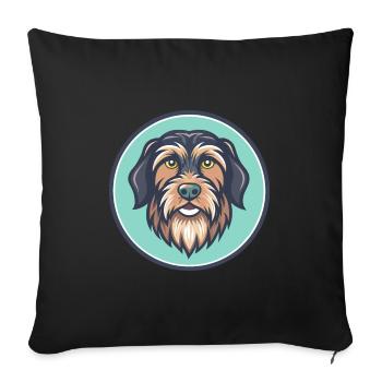 Wirehaired Pointing Griffon Dog Breed Cartoon Pet - Sofa pillowcase 17,3'' x 17,3'' (45 x 45 cm) - black - Front