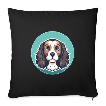 Toy Trawler Spaniel Dog Breed Funny Cartoon Kawaii - Sofa pillowcase 17,3'' x 17,3'' (45 x 45 cm) - black - Front