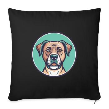 Treeing Tennessee Brindle Dog Breed Cartoon Kawaii - Sofa pillowcase 17,3'' x 17,3'' (45 x 45 cm) - black - Front