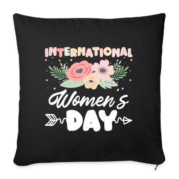 Woman Feminism Holiday Girl - Sofa pillowcase 17,3'' x 17,3'' (45 x 45 cm) - black - Front