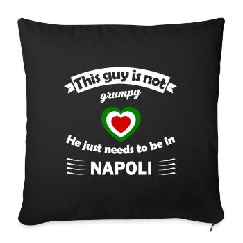 Homesick for Naples - Sofa pillowcase 17,3'' x 17,3'' (45 x 45 cm) - black - Front