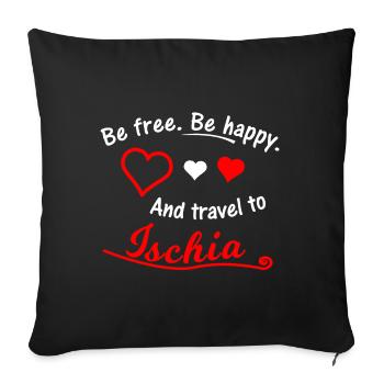 Island of Ischia in the Mediterranean Sea - Sofa pillowcase 17,3'' x 17,3'' (45 x 45 cm) - black - Front
