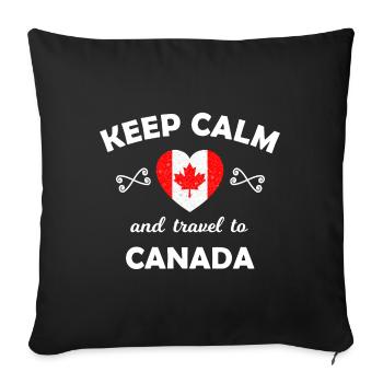 Le voyage au Canada - Housse de coussin décorative 45 x 45 cm - noir - Devant