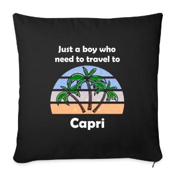 Urlaub auf Capri in Italien - Sofakissenbezug 45 x 45 cm - Schwarz - Vorne