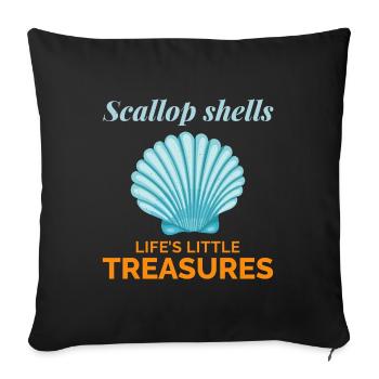 Pétoncles Coquillages Collector Beachcomber Crustacés - Housse de coussin décorative 45 x 45 cm - noir - Devant