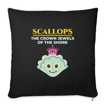 Pétoncles Coquillages Collector Beachcomber Crustacés - Housse de coussin décorative 45 x 45 cm - noir - Devant