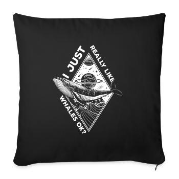 Whale Ocean Sea Creatures Holidays - Sofa pillowcase 17,3'' x 17,3'' (45 x 45 cm) - black - Front