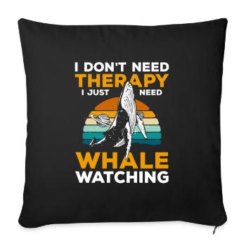 Whales Water Favorite Animal Diving - Sofa pillowcase 17,3'' x 17,3'' (45 x 45 cm) - black - Front