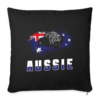 Animaux du drapeau de l’Australie - Housse de coussin décorative 45 x 45 cm - noir - Devant