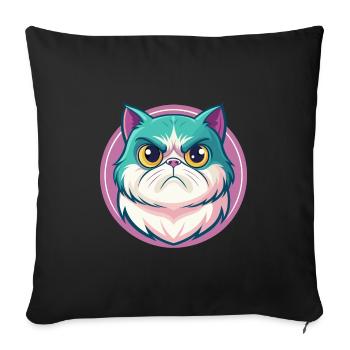 Exotic Shorthair Cat Breed Cartoon Kawaii Animal - Sofa pillowcase 17,3'' x 17,3'' (45 x 45 cm) - black - Front