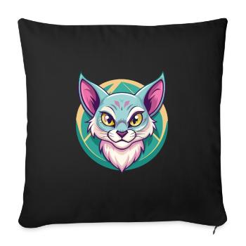 Brume australienne Chat Race Dessin animé Kawaii Animal - Housse de coussin décorative 45 x 45 cm - noir - Devant