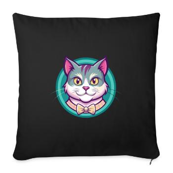 Scottish Shorthair Cat Breed Cartoon Kawaii Animal - Sofa pillowcase 17,3'' x 17,3'' (45 x 45 cm) - black - Front