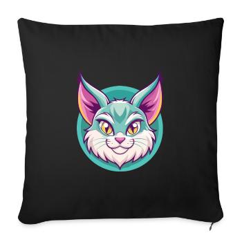 Pixie Bob Katze Rasse Cartoon Kawaii Tier Haustier - Sofakissenbezug 45 x 45 cm - Schwarz - Vorne