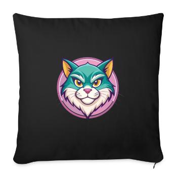 Chypre Chat Race Dessin Animé Kawaii Animal Animal Pet - Housse de coussin décorative 45 x 45 cm - noir - Devant