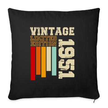 1951 - Sofa pillowcase 17,3'' x 17,3'' (45 x 45 cm) - black - Front