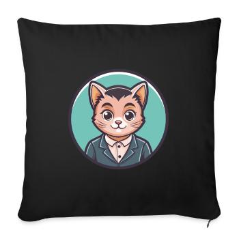 Bambino Katze Rasse Karikatur Kawaii Tier Haustier - Sofakissenbezug 45 x 45 cm - Schwarz - Vorne