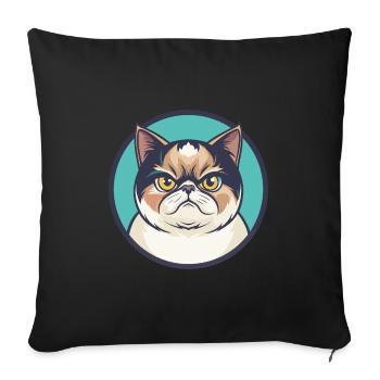Exotic Shorthair Cat Breed Cartoon Kawaii Animal - Sofa pillowcase 17,3'' x 17,3'' (45 x 45 cm) - black - Front