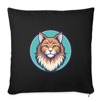 Ginger Longhair Cat Breed Cartoon Kawaii Animal - Sofa pillowcase 17,3'' x 17,3'' (45 x 45 cm) - black - Front