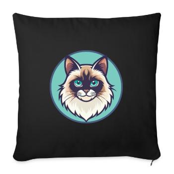 Neva Masquerade Cat Breed Cartoon Kawaii Animal - Sofa pillowcase 17,3'' x 17,3'' (45 x 45 cm) - black - Front