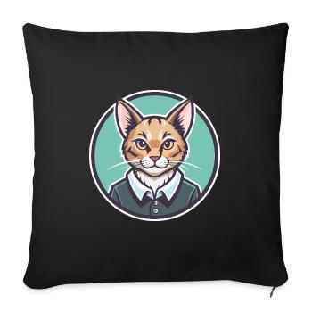 Brume australienne Chat Race Dessin animé Kawaii Animal - Housse de coussin décorative 45 x 45 cm - noir - Devant
